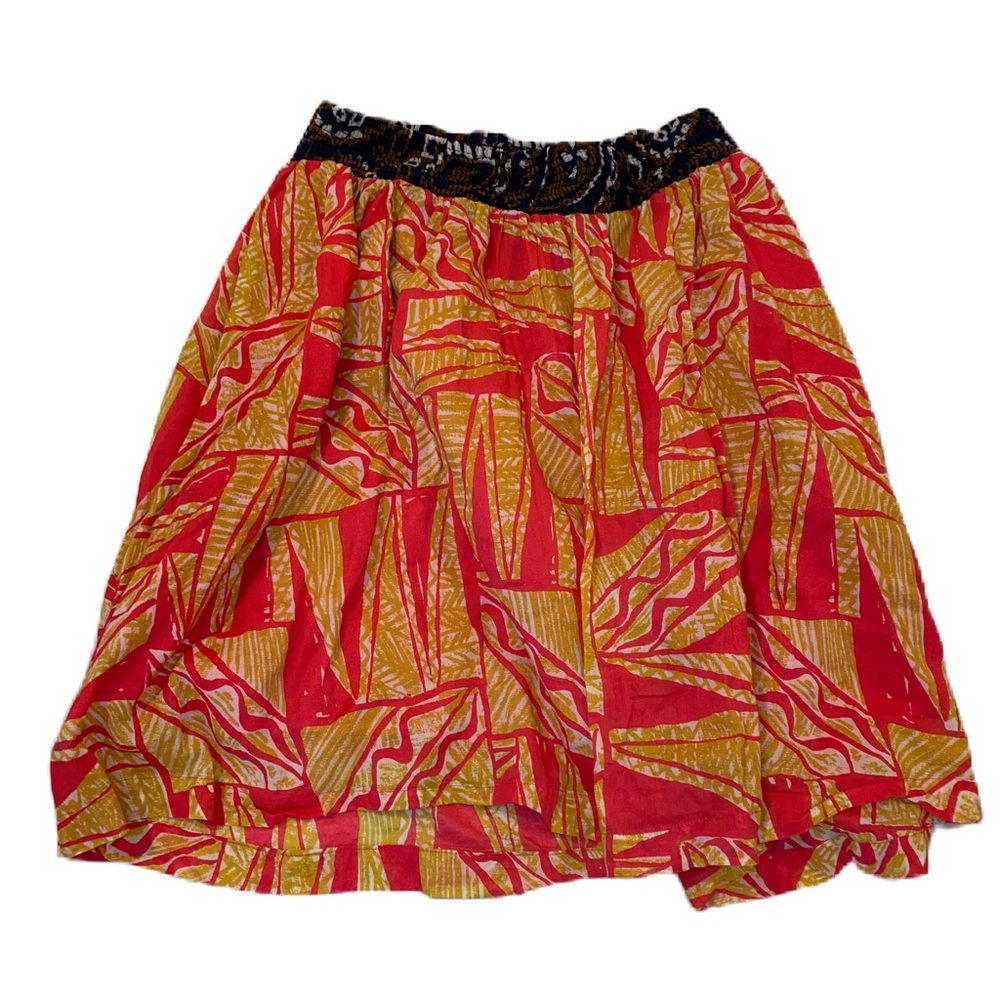 Anthropologie Vanessa Virginia Skirt Size 4 Cotton Patterned Elastic Waist